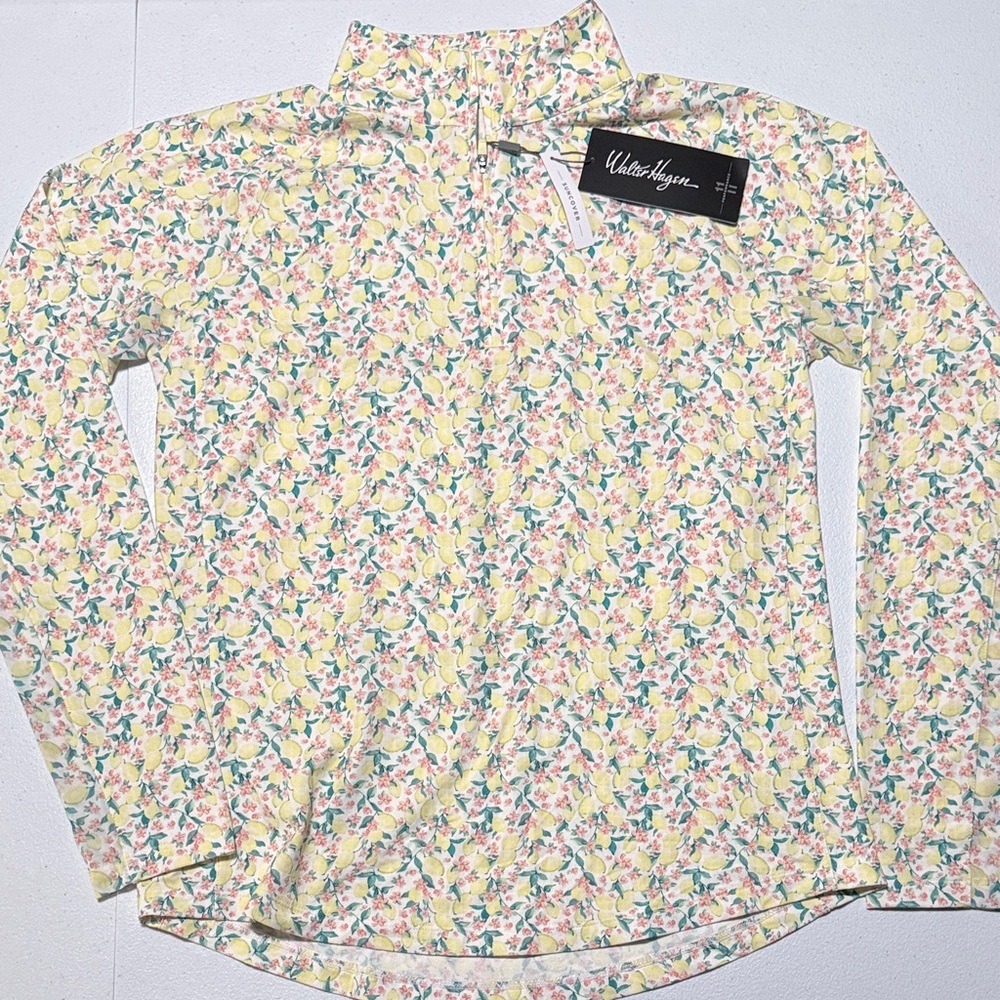 Walter Hagen Floral Women's Top - Yellow and Pink